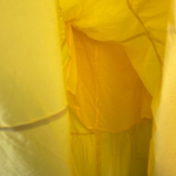 Gently worn STAUD  Yellow Button-Down Sundress. Zip up back, tiered maxi size 12 - Picture 6 of 7